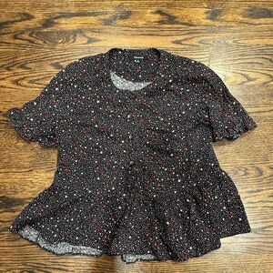 Madewell peplum button top